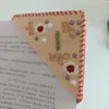 Personalized Hand Embroidered Corner Bookmark,Felt Triangle Page Stitched Unique Cute Flower Letter Embroidery Bookmarks Accessories for Book Lovers