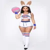 Space Lola Bunny Rabbit Cosplay Kostüm Jam Kostüme Damen Mädchen Halloween Party Kleidung Tops Shorts Outfit Set Y09132462