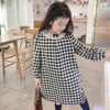 Girl Dresses Baby Girls Clothes Kids Classic Black And White Plaid Lace Lapel Shift Dress