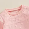 Clothing Sets Toddler Baby Girl Valentines Day Outfit Pants Set Ruffle Long Sleeve Heart Sweatshirt Bowknot Infant 2Pcs Clothes