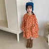 Robes pour petites filles, jolie robe en velours côtelé à manches longues pour bébés et enfants en bas âge, Style coréen, imprimé de chiffres d'automne