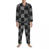 Męska odzież sutowa piżama mąż patchwork druk snu zwierzęcy skóra dwupoziomowa swoboda piżamy