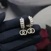 Designer channel 1546 Earrings Light Gold Wheat Ear Element Horse Eye Diamond Full Diamond Earrings Fashion Personality Light Luxury