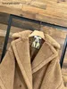 Maxmaras Coat Teddy Bear Womens Cashmere Coats Wool Winter 2024 New Star Camel Fur Particle Sheep Fleece Mid Length c