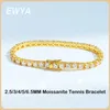 EWYA – Bracelet de Tennis complet en argent plaqué S925, or jaune 18 carats, 2.5/3/4/5/6MM, pour femmes et hommes, 240115 MM