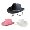 Berets Leichtgewichts Strassdekor Fedora Hut für Frauen Atmungsbare Cowboykappe mit Bim Western Jazz Feel Casual Hats Dropship