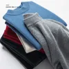 Solid Color Winter Men Woolen Sweater Warm cashmere Inner lap Pullovers Mens Casual fashion Sweaters Turtleneck Knitwear 240113