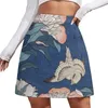 Katsushika Hokusai pivoines et canari Mini jupe femmes robes style coréen femmes vêtements 240115