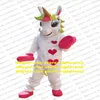 Unicorno Arcobaleno Pony Cavallo Volante Cuore carino Stampato Costume della mascotte Personaggio dei cartoni animati per adulti Film a tema Po Session CX0053019