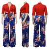 Wmstar Plus Size 2 Piece Outfit Summer Solid Bandage Crop Top Print Wide Leg Pants Matching Set Wholesale Drop 240115