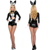 Halloween påskaren Bunny Girl Costume Women Rabbit Cosplay Outfit Magician Clothes Sexy Black Dance Party Uniforms3067