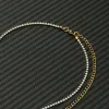 Hip Hop Iced Out Tennis Necklace For Women 14k Yellow Gold Heart Pendant 35+10cm Cubic Zircon Neck Chain Jewelry Chocker 2024