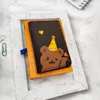 Busta per carte marrone di design per bomboniere corgi Orso di compleanno Borsa per carte di grande capacità Custodia per carte Custodia per certificato Custodia per patente di guida per coppie