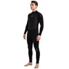 Roupa de banho feminina 3mm neoprene wetsuit de uma peça manga longa quente masculino mergulho surf maiô protetor solar esportes aquáticos preto