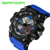 Sanda Digital Watch Men 군용 군대 스포츠 시계 방수 날짜 달력 LED 전자식 워치 RELOGIO MASCULINO283S