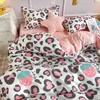 Ensembles de literie Ensemble de housse de couette mignon sans remplissage doux printemps automne drap de lit taies d'oreiller simple double taille garçons filles kit