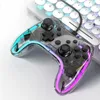 Spelkontroller RGB Wired Controller med Turbo-funktion Transparent Gamepad Anti-Wear Rocker Gaming Accessories for PS Switch