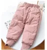 Byxor Baby Boys Girls Thick Cotton Ski Pants Winter Four Layer Padded Warm Todd Kids Waterproof Plus Velvet Outdoor