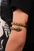 YACQ Stretch Snake Armband Armlet Bovenarm Manchet Vrouwen Punk Rock Crystal Bangle Sieraden Goud Zilver Kleur Drop A32 240115