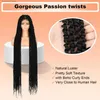 Synthetic Wigs Kalyss 46 Knotless Spring Twist Braided Wigs for Women Full Double Lace Triangle Knotless Cornrow Braided Wigs with Baby Hair Q240115