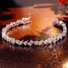 Bracelet de Tennis personnalisé en argent, poire, émeraude, rond, coupe fantaisie, Moissanite, couleur D, pierres VVS