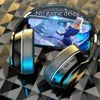 Hörlurar 2023Hot trådlöst hörlur Bluetooth över Eer Blue Tooth 5.0 Hörlur för PC Stereo Headset Earphone med Mic Support TFCard FM