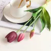 Flores decorativas 1pc simulação toque real 3 varas buquê de tulipas artificiais decoração de casa tulipas deocration