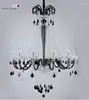 Ljuskronor Glass Crystal Chandelier Black Cottage American White Suspension Pendant Lamp Hanging Light Matsal Ljusbelysningsarmaturer