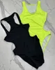 RHINESTONS MAISONS DESSAURES DESSAGEURS ONE PIÈCES SUITSEURS MODE MONOKINI SEXY BIKINI Set Femmes Brandwearwear Push Up Bathing Costumes Black Neon Green Bikinis S-XL