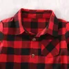 Spring Summet Plaids Checks Blouse Baby Kids Boys Girls Long Sleeve Striped Shirt Clothes Outfit 240113