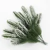 Fleurs décoratives 10 pièces Branches de pin de noël neige plantes artificielles aiguilles pour couronne d'arbre décorations pour la maison cadeaux de noël