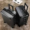 Suitcases New Fashion rolling luggage aluminum frame USB charging trolley suitcase 20/24/26/28 inch students password travel luggage Q240115