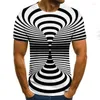 T-shirt à manches courtes et col rond pour homme, vêtement ample et surdimensionné, à la mode, rétro, amusant, motif 3D