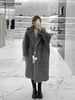 Top Maxmaras Teddy Bear Cappotto Cappotti di cashmere da donna 2024 Inverno Deep Sky Grigio Pelliccia Particella Pile di cammello Lunghezza media Capispalla addensato e sciolto