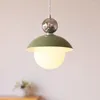 Lampes suspendues chapeau de noël français rétro vert chambre lampe de chevet nordique créatif haut de gamme restaurant