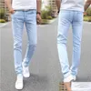 Мужские джинсы Мужские джинсы 2023 Мужские эластичные узкие мужские дизайнерские брендовые суперэластичные прямые брюки Slim Fit Fashion Drop Delivery App Dhutd