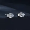 U örhängen 4 Prongs 925 Sterling Silver D Color Diamond Ear Stud för kvinnor Bröllopsdag Fina smycken 240113