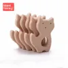 20pc Baby Wooden Teether Animal Beech Pacifier Pendant BPA Free Wood Teeth Blank Rodent Teether Toy Nursing Gift Children's Good 240115