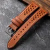 Watch Bands Handmade First Layer Cowhide Leather Watchband 18 19 20 21 22MM Green Gray Brown Breathable Style Men's Bracelet Vintage Soft