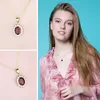 Smycken skapade Alexandrit Natural Amethyst Garnet 925 Sterling Silver Pendant Halsband Ingen kedja Yellow Rose Gold Plated240115