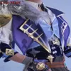 Jogo genshin impacto kaeya cosplay traje mondstadt cavaleiros bonito uniforme de combate masculino atividade festa role play roupas S-XL y0287y