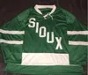 Мужские винтажные хоккейные майки North Dakota Fighting Sioux 1959 года, зеленые и белые винтажные трикотажные изделия сиу, пустые на заказ любое имя, вышитая вышивка