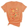 T-shirts Femmes Graphique Femmes Tshirt Imprimer Design Fleur Manches Courtes Fille Y2k Style Mode O-cou Femelle Hip Hop Tendance