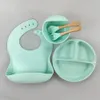 Bear Leader – ensemble de vaisselle pour enfants, bol de nourriture supplémentaire en Silicone pour bébé, bavoirs étanches et anti-fuites 240115