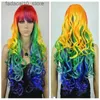 Synthetic Wigs New Ladies Wig Long Multi-colour Curly Women's Cosplay Party Hair Wig Q240115