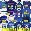 1998フレンチクラブレトロサッカージャージ1982 84 86 88 90 96 98 00 02 06 18 ZIDANE HENRY MAILLOT DE FOOT POGBAフットボールシャツRezeguet Desailly Classic Vintage Men Kid Kit