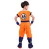 Halloween Kids Adult Suits Son Goku Cosplay Costume Anime Superheroes Jumpsuit Black Hair Costume Dress Up Y0903345S