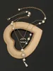 Designer Hanger Kettingen Dubbele Letter C Goud Crysatl Parel Strass Trui Ketting Vrouwen Bruiloft Cclies Jewerlry 787689