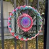 Decorazioni da giardino Grandi girandole a vento Spinner per esterni in acciaio inossidabile Mulini a vento decorativi brillanti Scultura 3D Arte geometrica