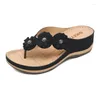 Kapcie Maogu Flip-Flops Kobiety Sandalias Mujer Buty Platforma Letni płaski sandał na sandale wielokolorowe retro kwiaty 43